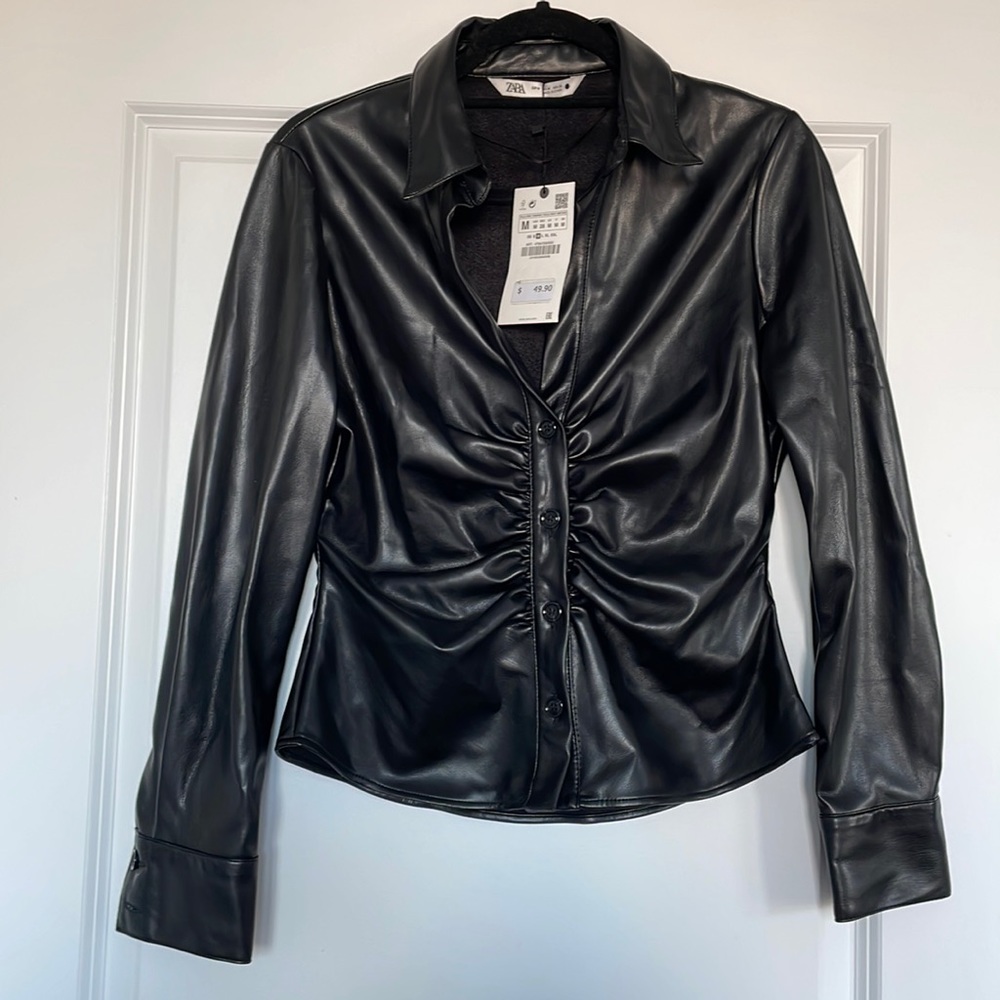 Zara Faux Leather Top